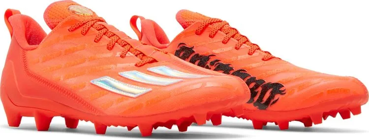 Adidas Adizero Cleats 'Solar Red Silver Metallic' Cleats, Red