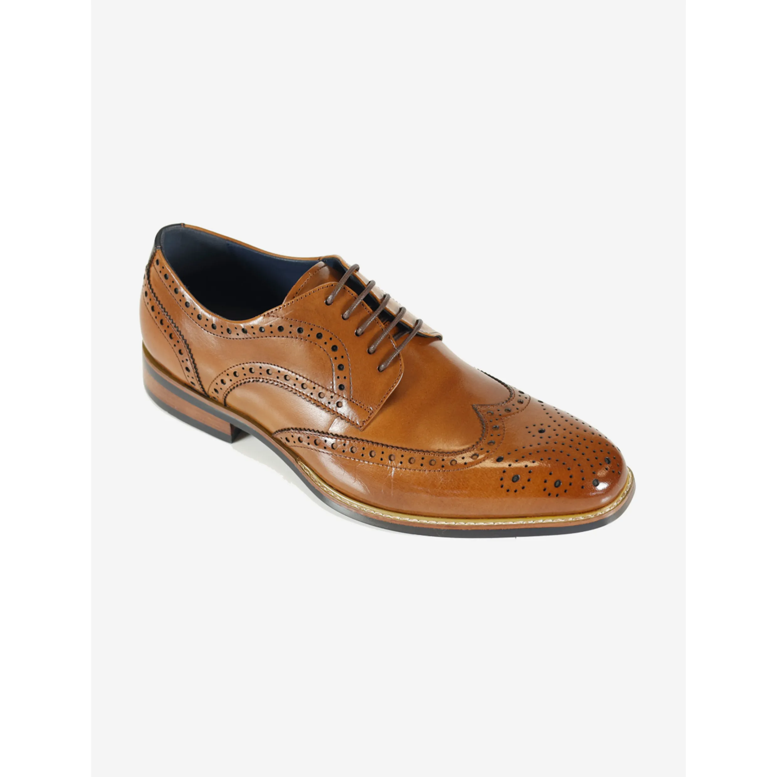 AZOR LA MODE Venezia Men's Leather Brogues - Tan