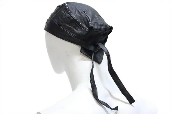 Biker Skull Cap with Beads and Studs, AC007-12-DL