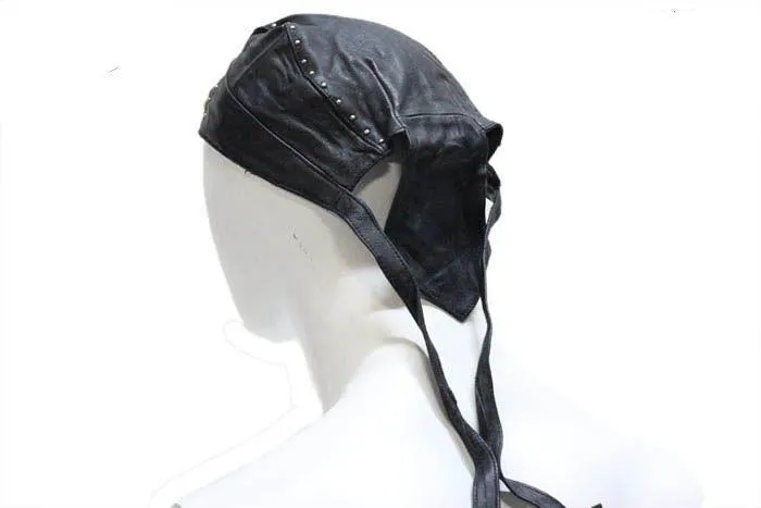 Biker Skull Cap with Beads and Studs, AC007-12-DL