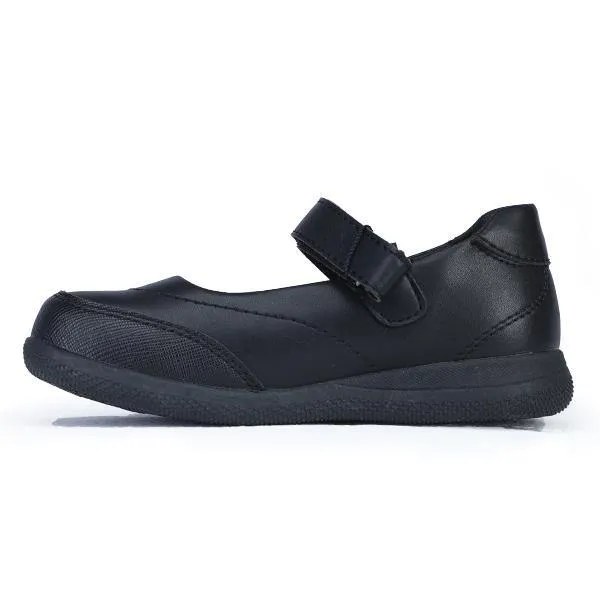 BLACK VELCRO GIRLS SCHOOL SHOE