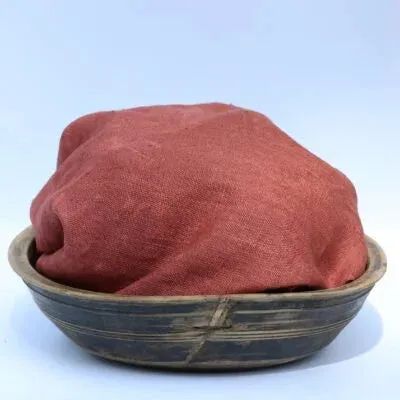 Blackberry Primitives ~ Old Red Hand-Dyed Linen Fat Quarter