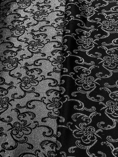 Brocade - 57-inches Wide Satin Metallic Black and Silver