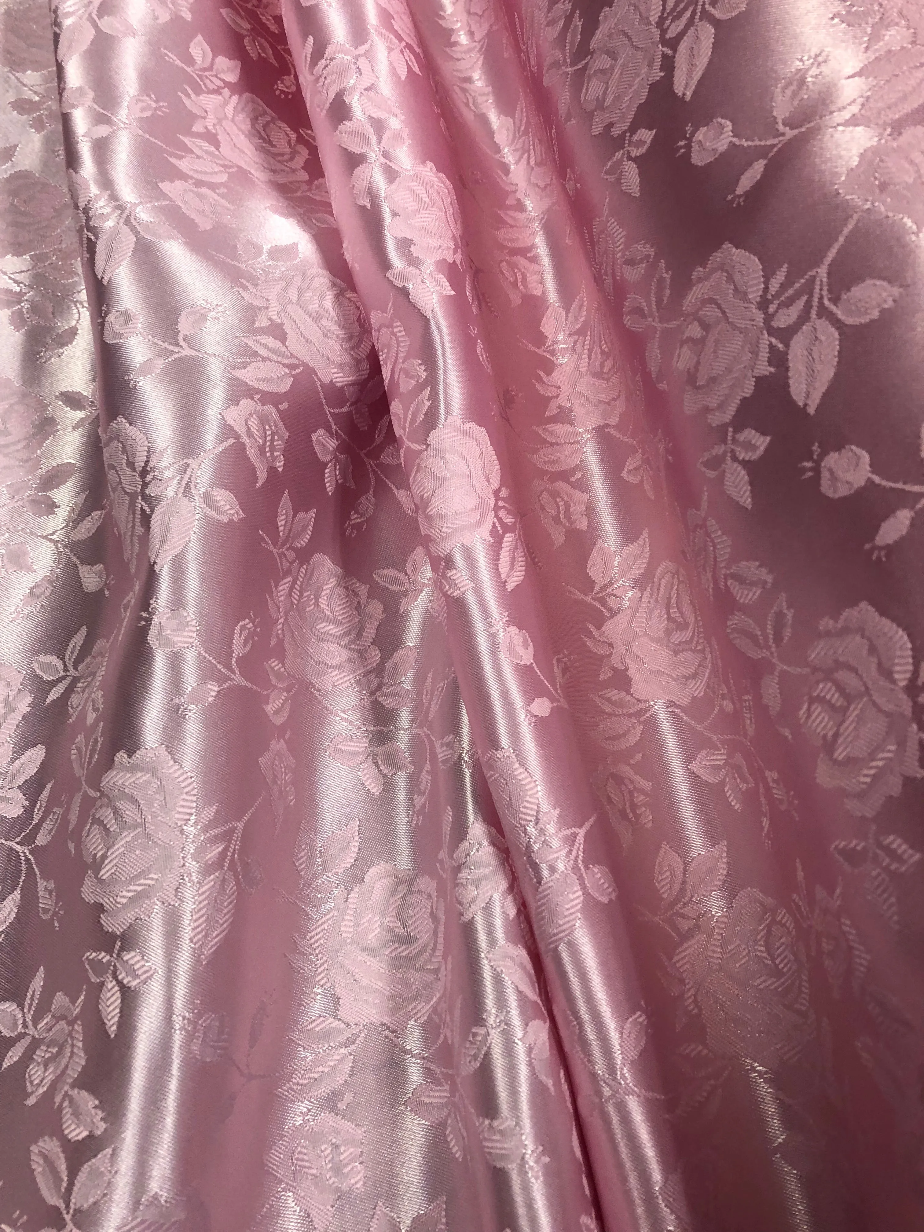 Brocade - 60-inches Wide Reversible Satin Jacquard Pink