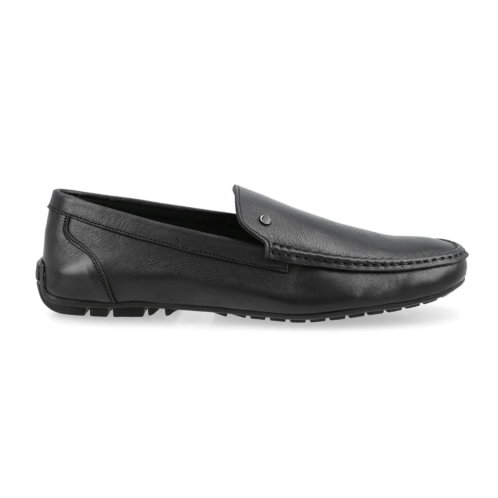 Classic Black Plain Moccasins