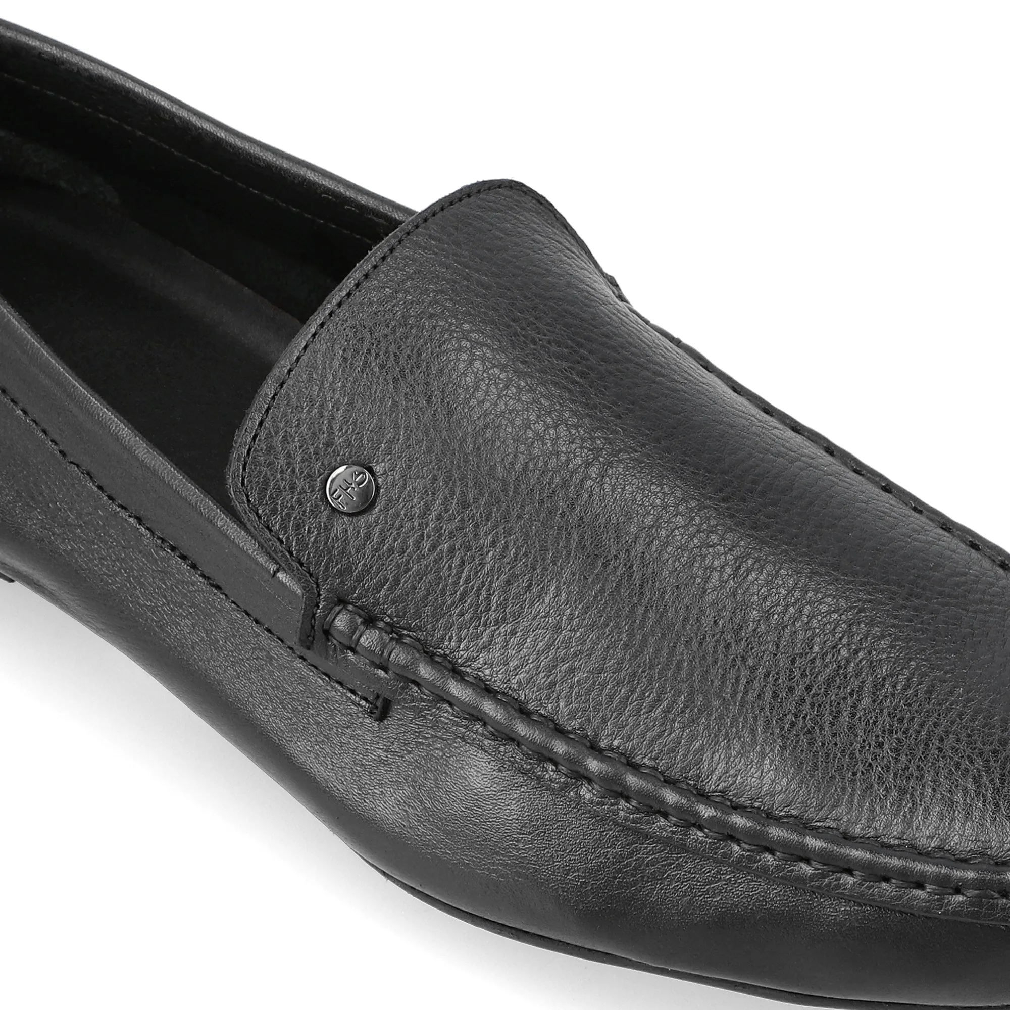 Classic Black Plain Moccasins