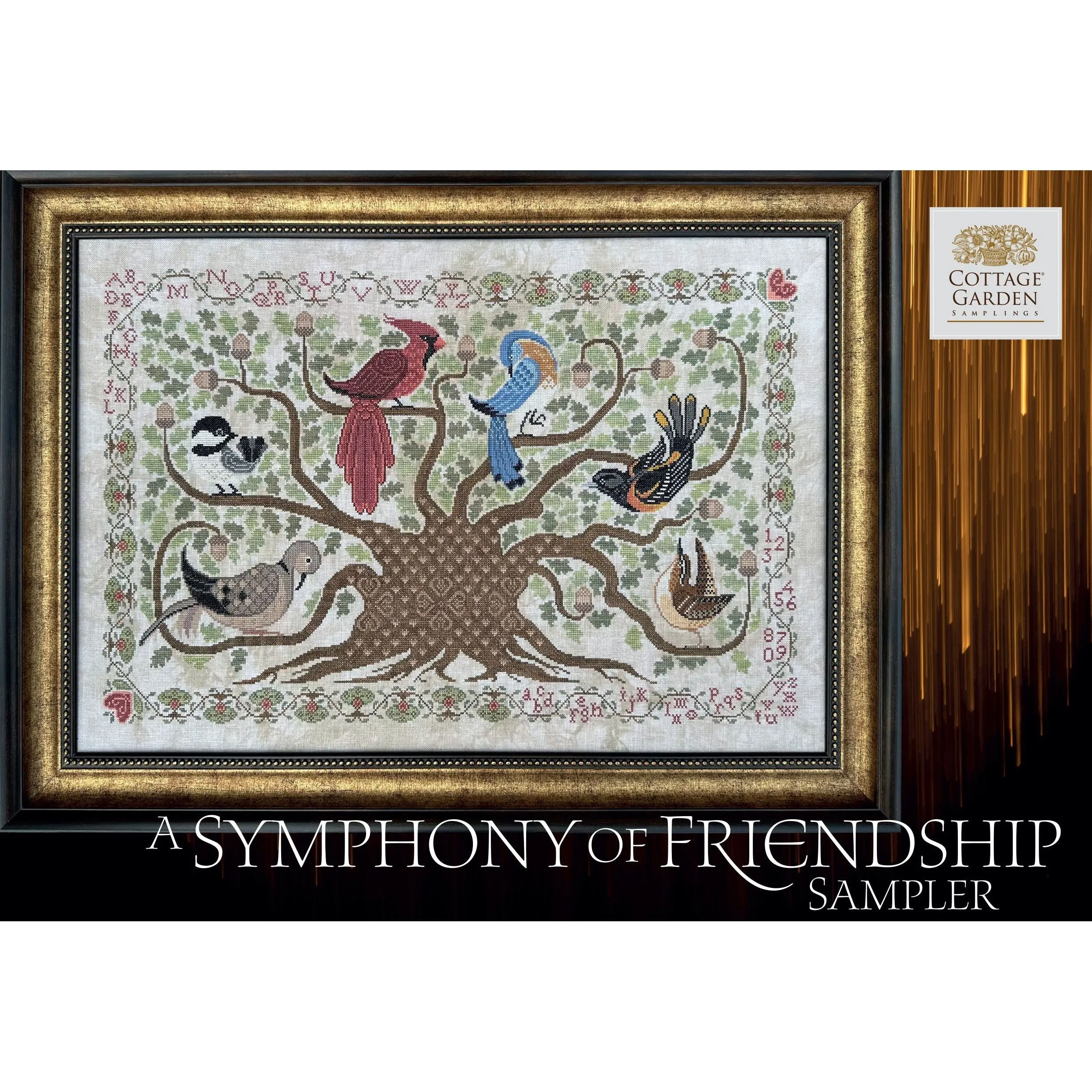 Cottage Garden Samplings | A Symphony of Friendship Sampler