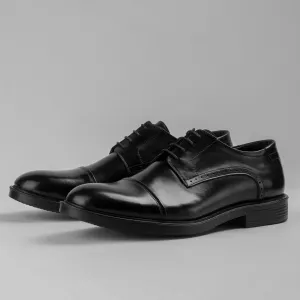 Derby Cap Toe Shoes - Black