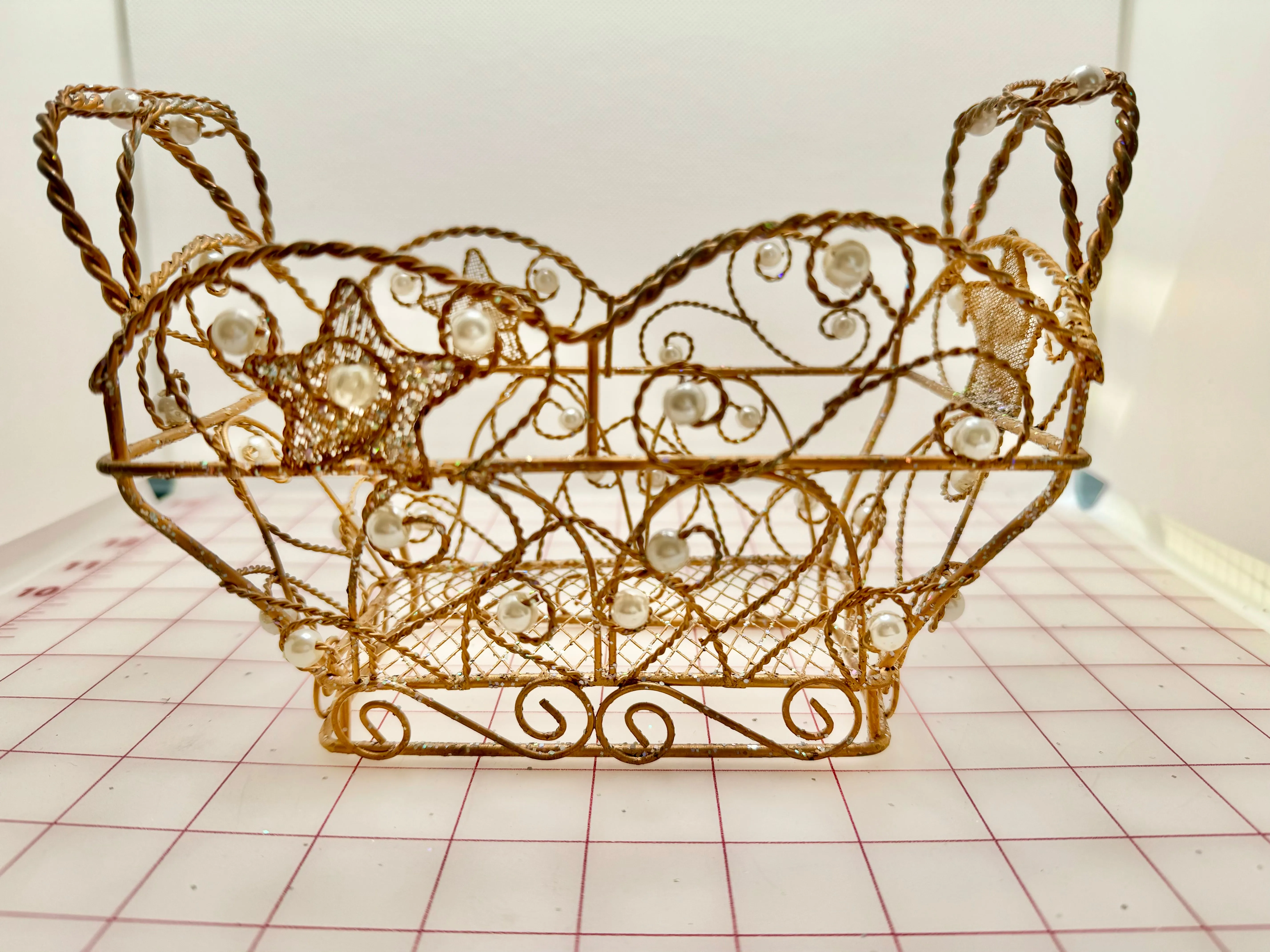 Fancy Basket - Gold with Pearl Design Only 2 Available Close-Out