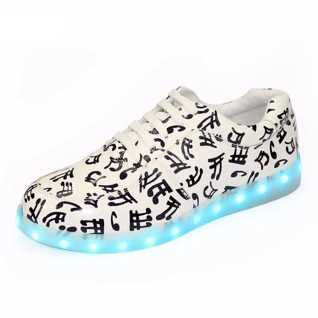 Fashionable Glow In The Dark USB Light Shoes