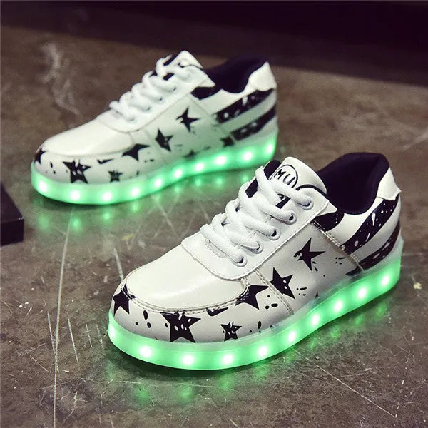 Fashionable Glow In The Dark USB Light Shoes