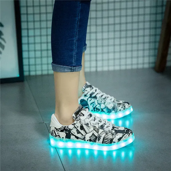 Fashionable Glow In The Dark USB Light Shoes