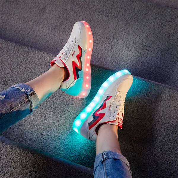 Fashionable Glow In The Dark USB Light Shoes