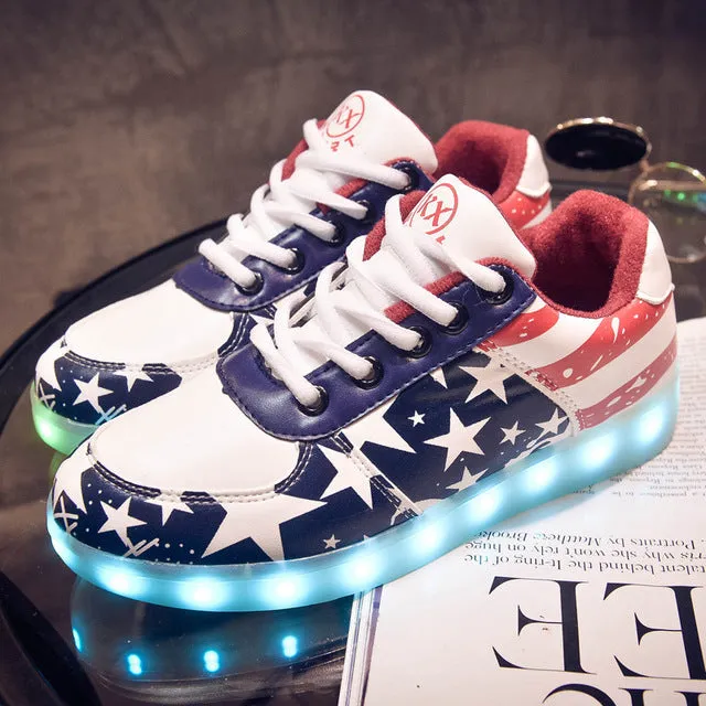 Fashionable Glow In The Dark USB Light Shoes