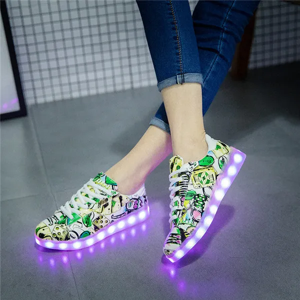 Fashionable Glow In The Dark USB Light Shoes