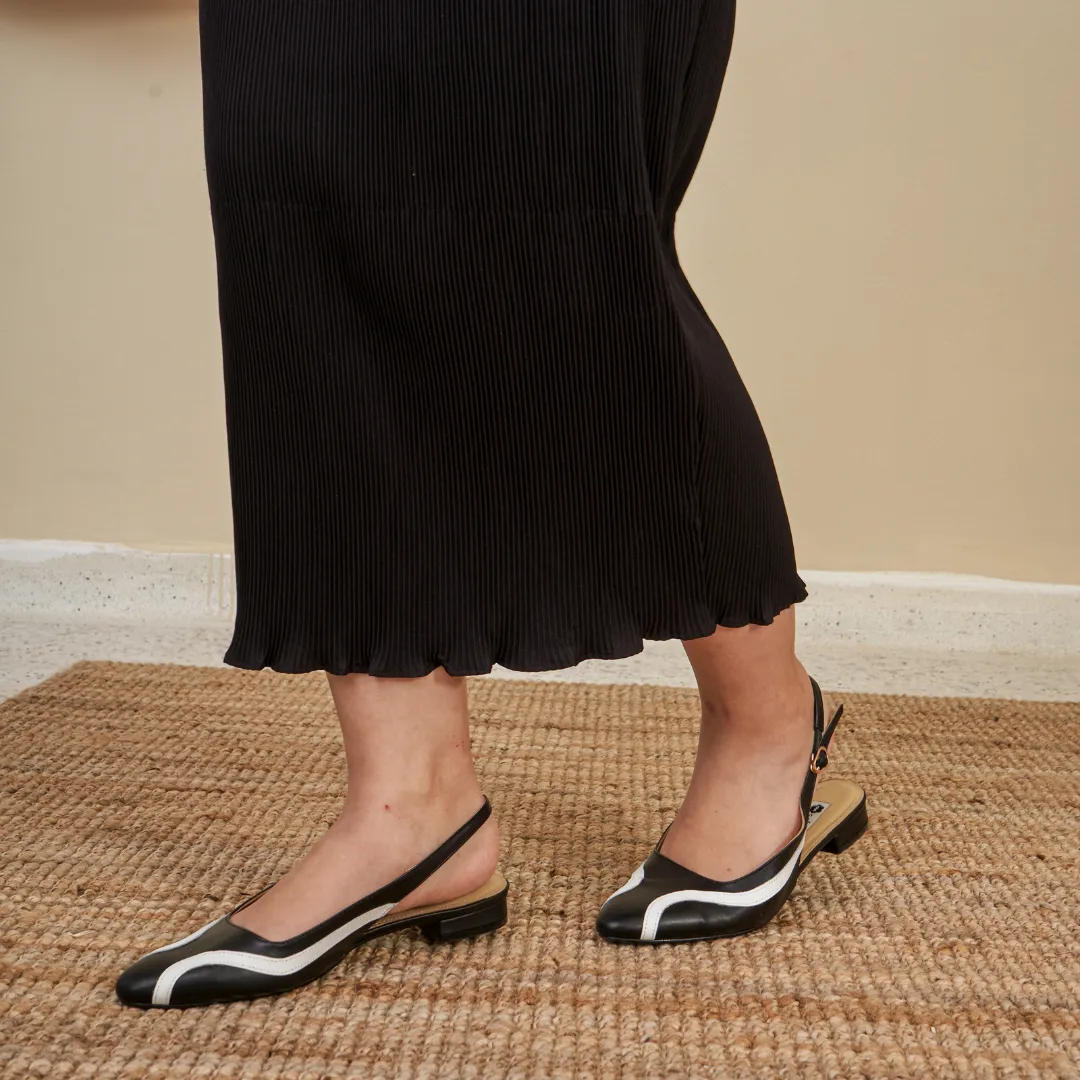 Feeling It in B&W Ballet Flats (Genuine Leather)