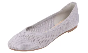 Feversole Women's Woven Fashion Breathable Knit Flat Shoes Grey Ballet