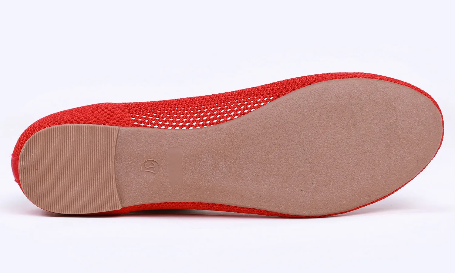 Feversole Women's Woven Fashion Breathable Knit Flat Shoes Red Ballet