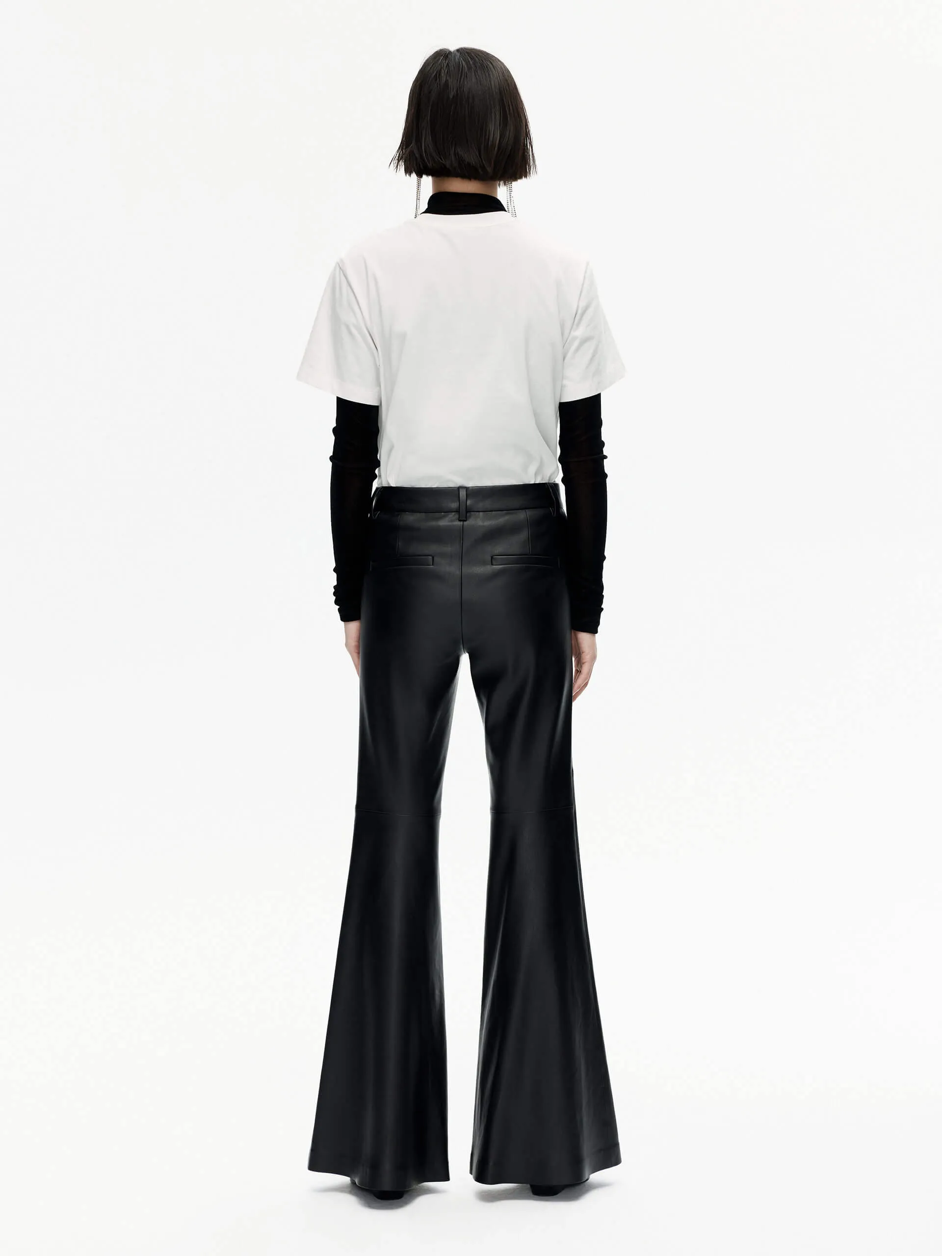 Flared PU Leather Pants