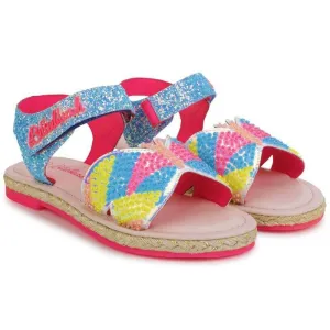 Girls Blue Sequin Butterfly Sandals