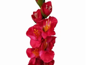 Gladiolus Stem Artificial Silk Flowers - Fuchsia - 6 pcs