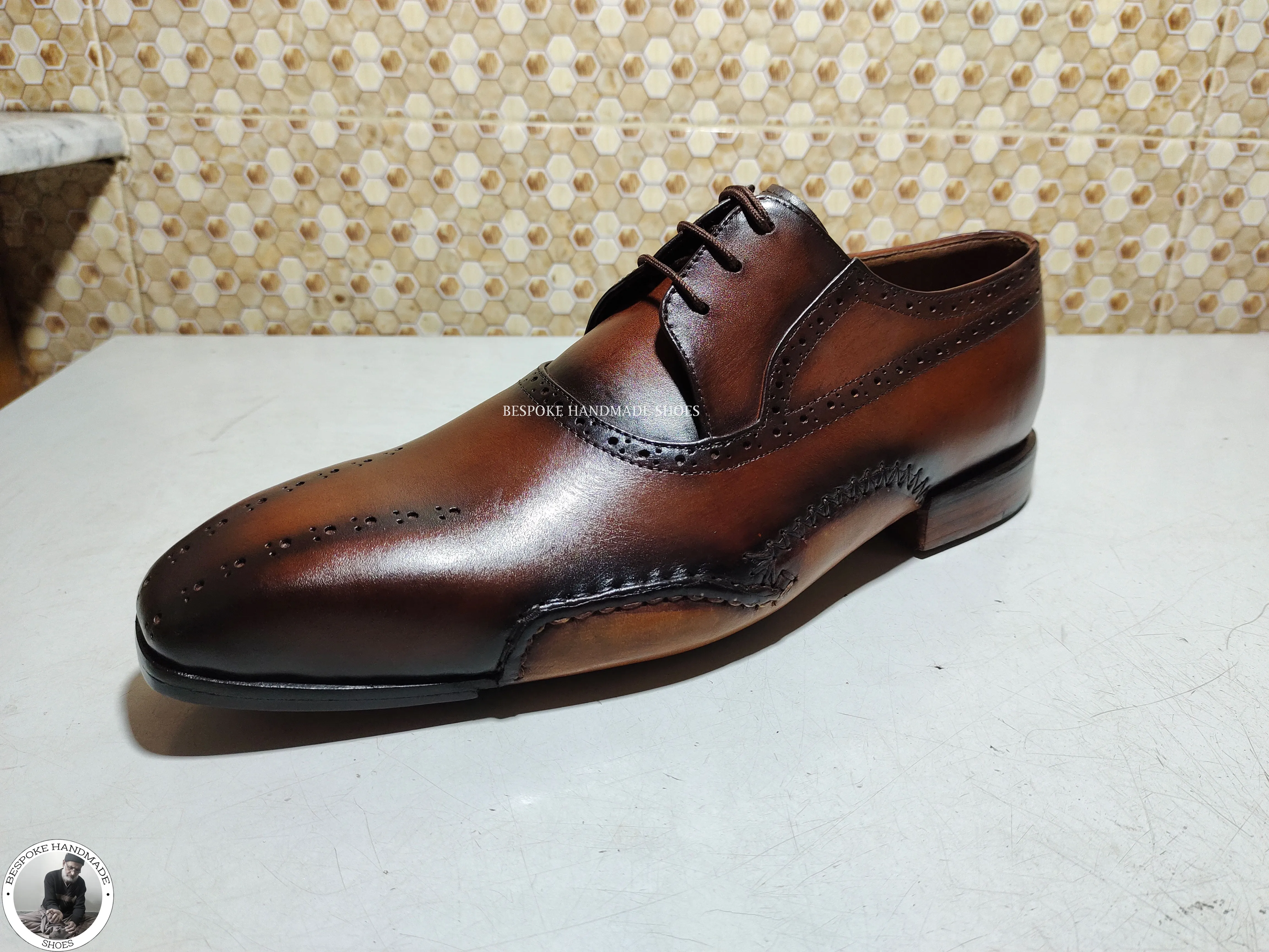 Handmade Genuine Leather Two shoes with matching belt