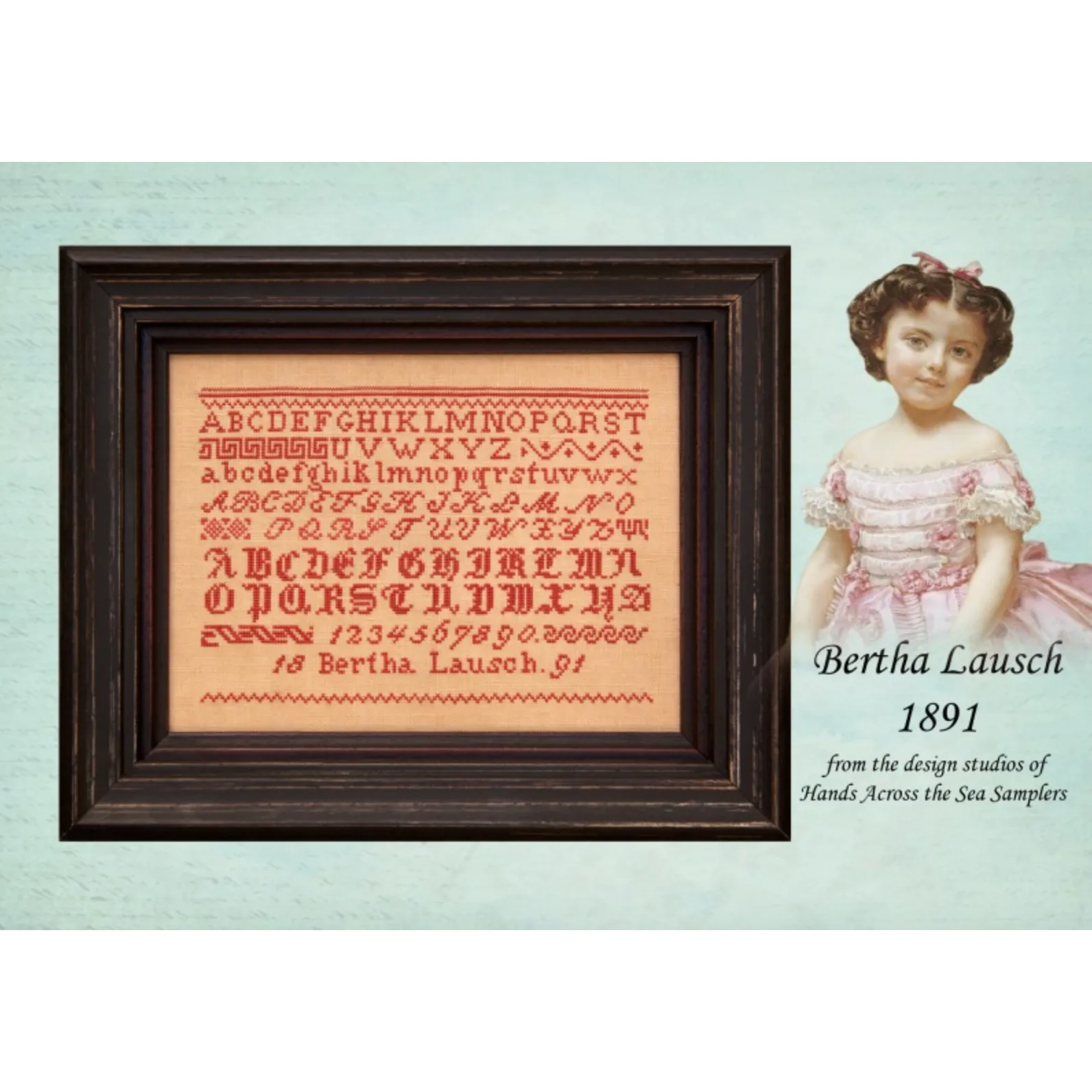 Hands Across The Sea Samplers | Bertha Lausch 1891 Sampler Pattern Booklet