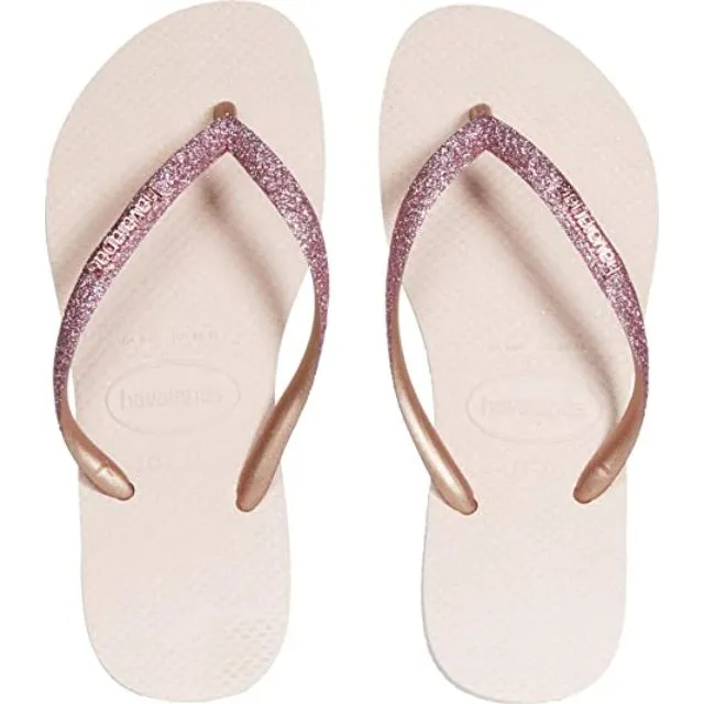 Havaianas Slim Shiny Kids Beach Slippers Ballet Rose