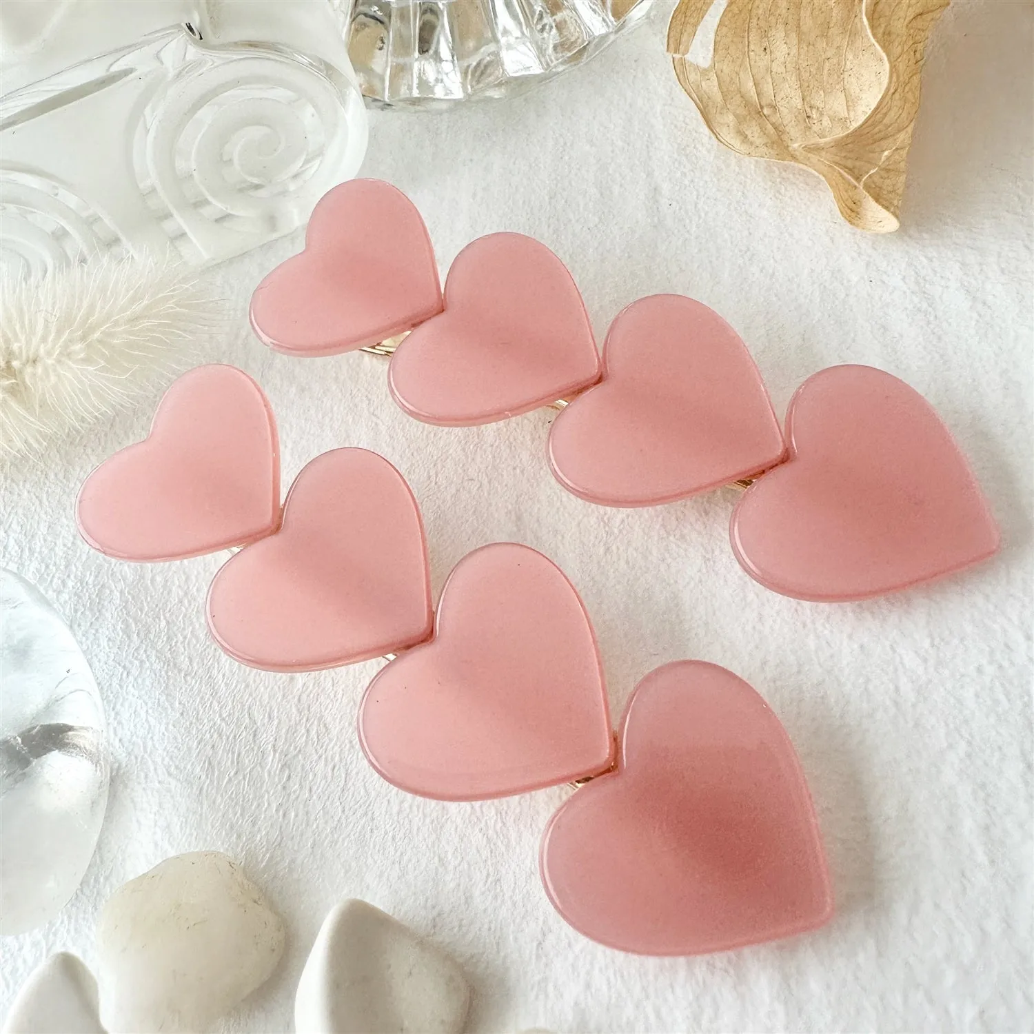 Heart Duckbill Hairclips - Set of 2