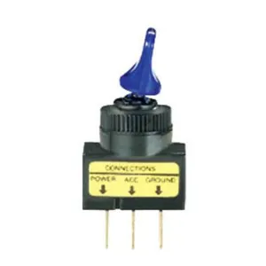 Illuminated Duckbill Toggle Switch, On/Off 30A @14VDC Blue Glo