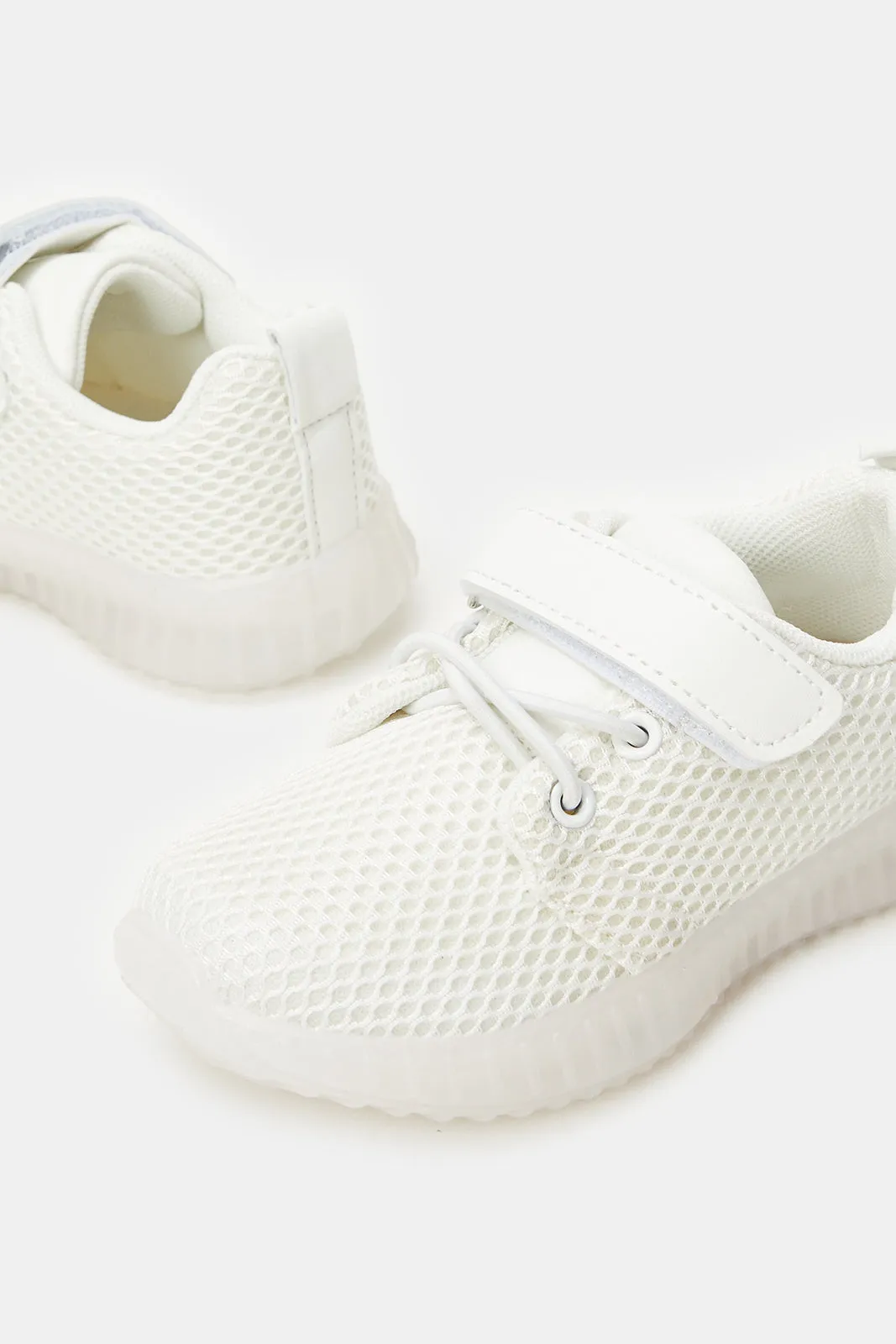 Infant Boys White Led Light Trainers