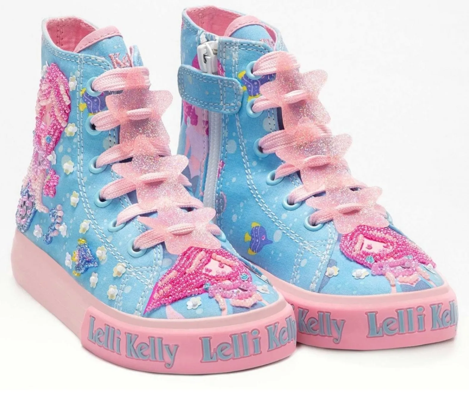 Lelli Kelly Girls Blue and Pink Mermaid Mid Ankle Sneakers