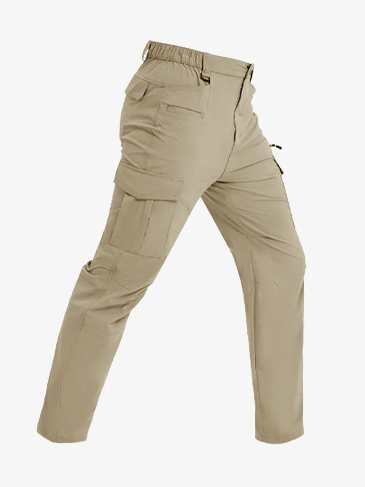 Men's Waterproof Windproof Lightweight Multi-Pocket Workwear Pants Hiking Trousers