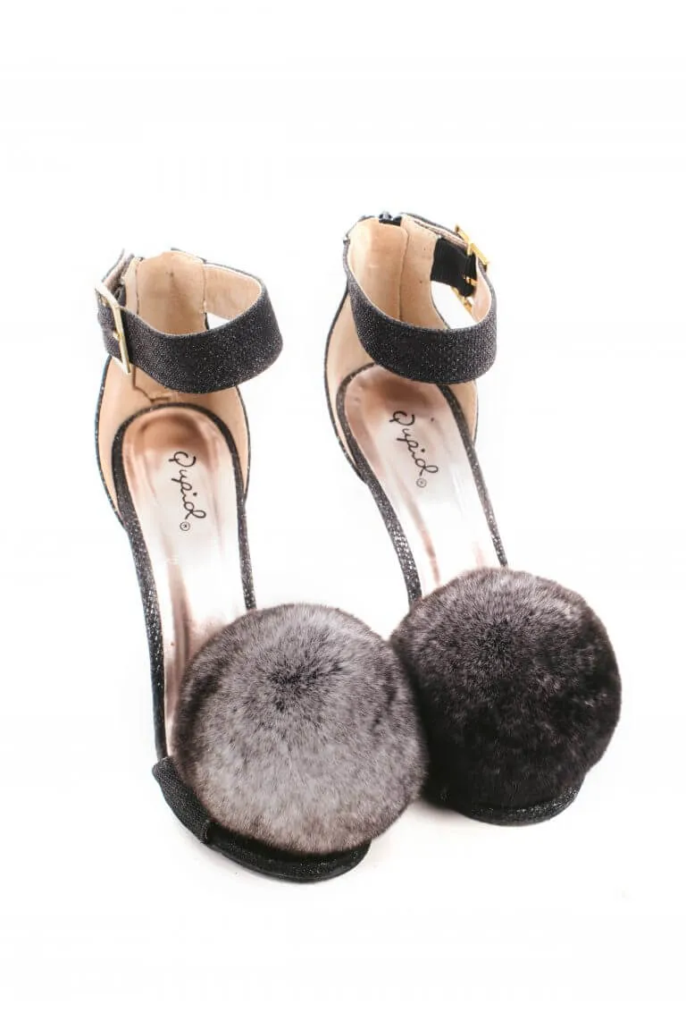 Natural Chinchilla Fur Shoe Clips