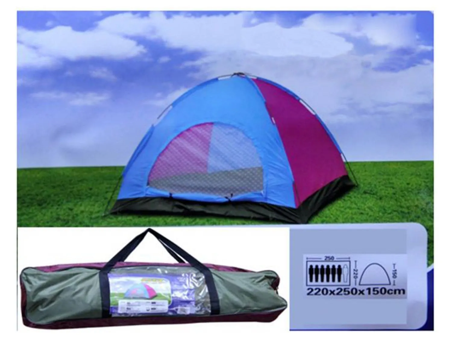 Outdoor Camping Tent Anti Ultraviolet  Portable Foldable Tent for Picnic/Hiking/Trekking Tent Dome Tent Travelling Tent Water Resistant Tent 6  Person