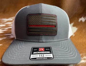 Premium Thin Red Line Embroidered Snapback Hat