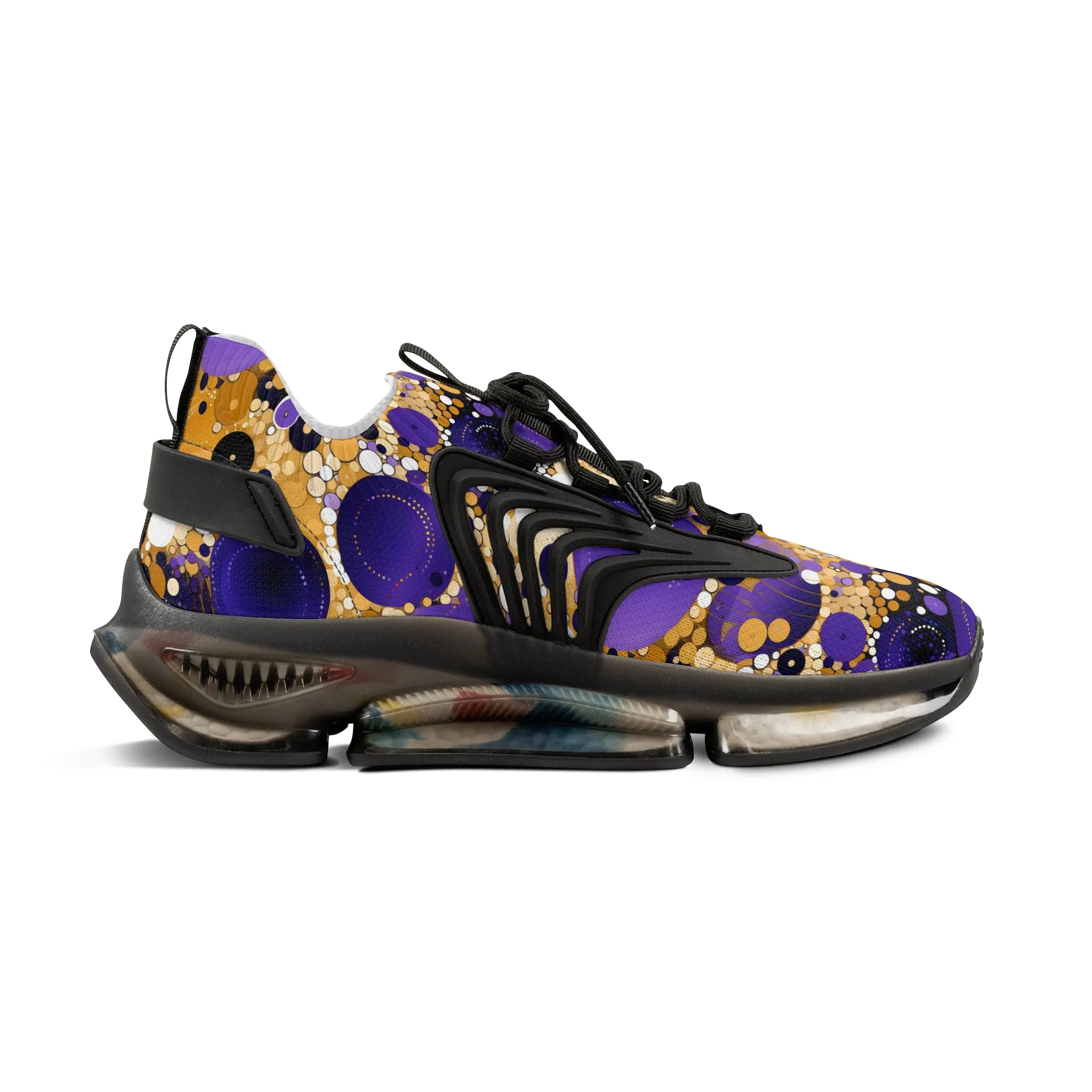 Purple n Gold Men's Mesh Sneakers