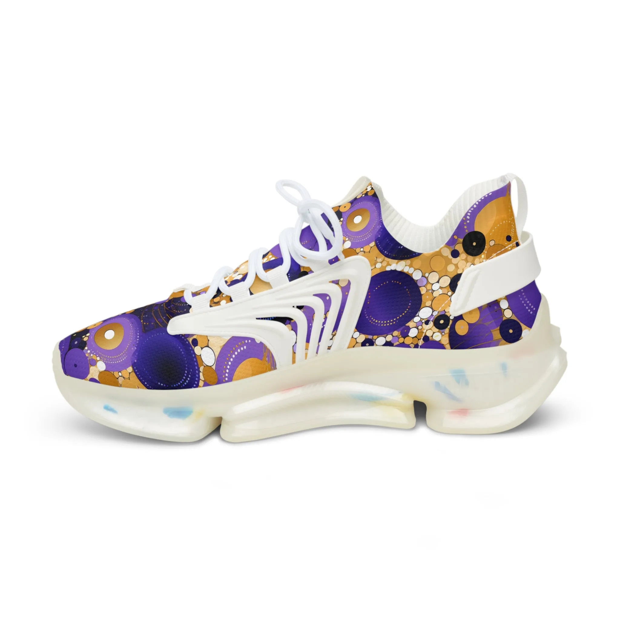 Purple n Gold Men's Mesh Sneakers