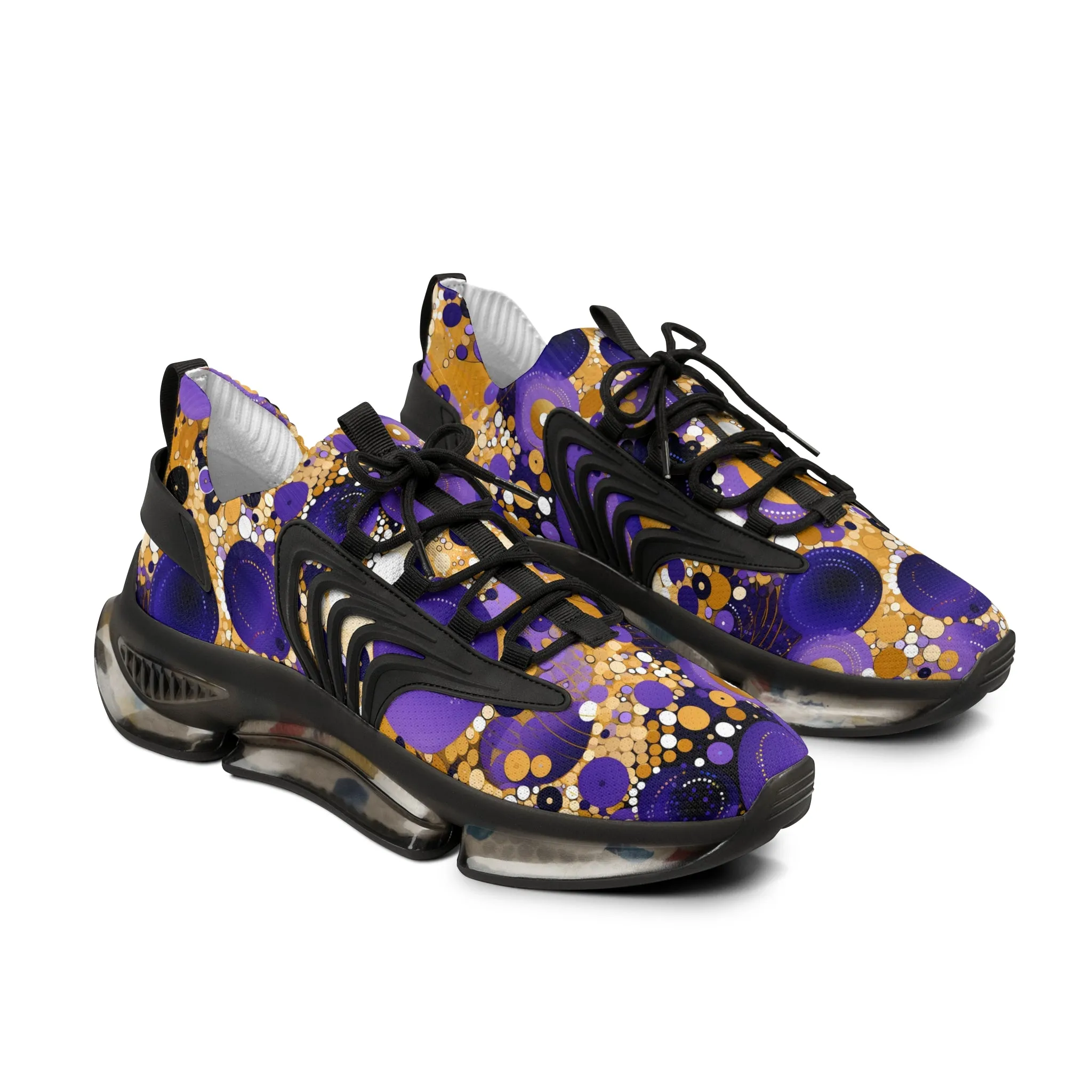 Purple n Gold Men's Mesh Sneakers