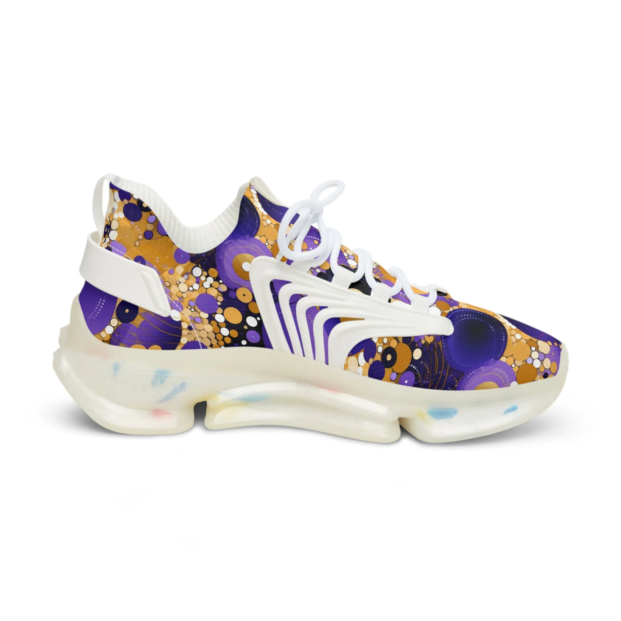 Purple n Gold Men's Mesh Sneakers