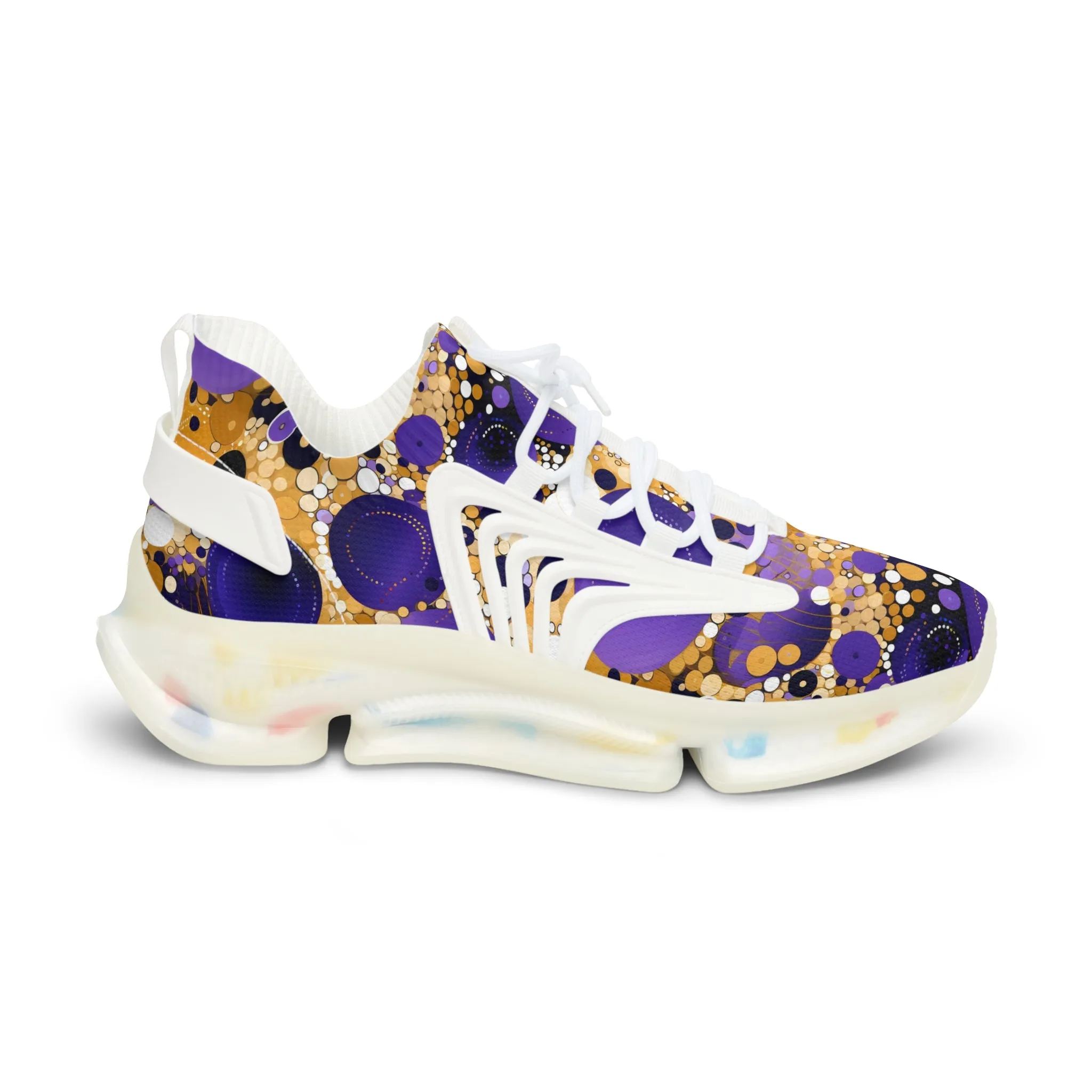 Purple n Gold Men's Mesh Sneakers