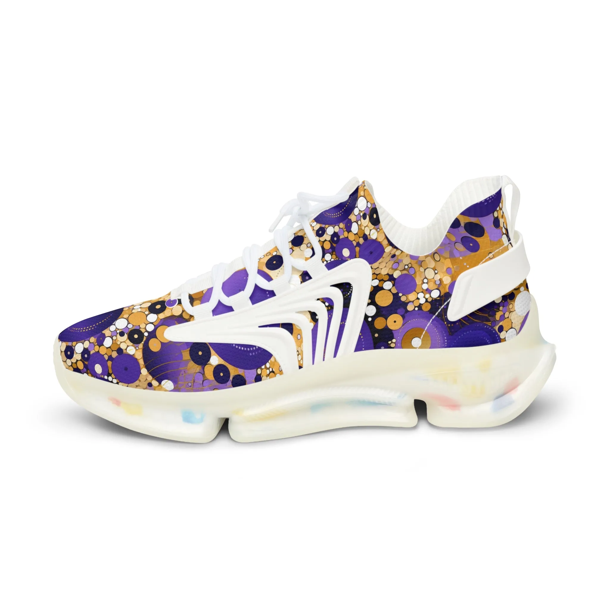 Purple n Gold Men's Mesh Sneakers