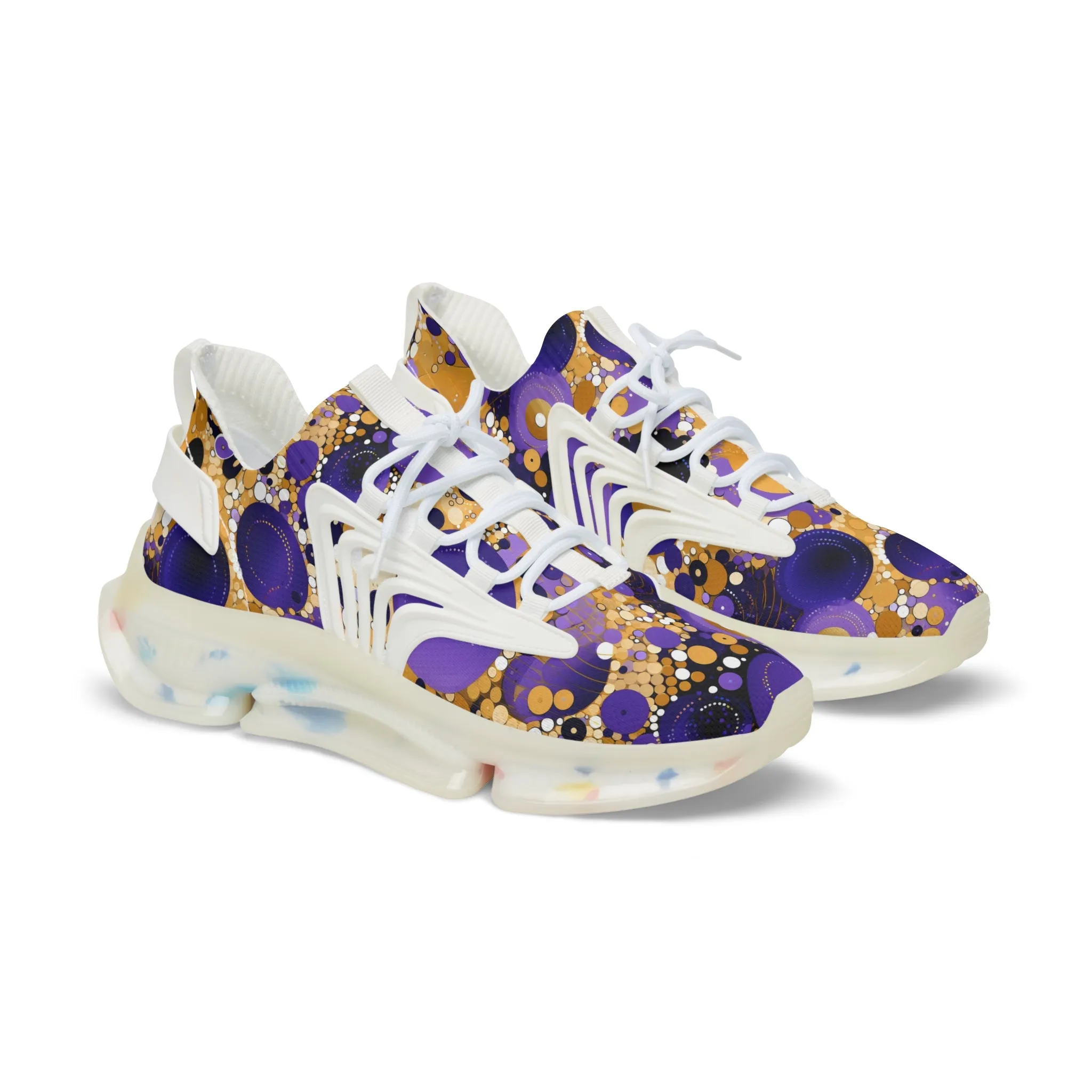 Purple n Gold Men's Mesh Sneakers