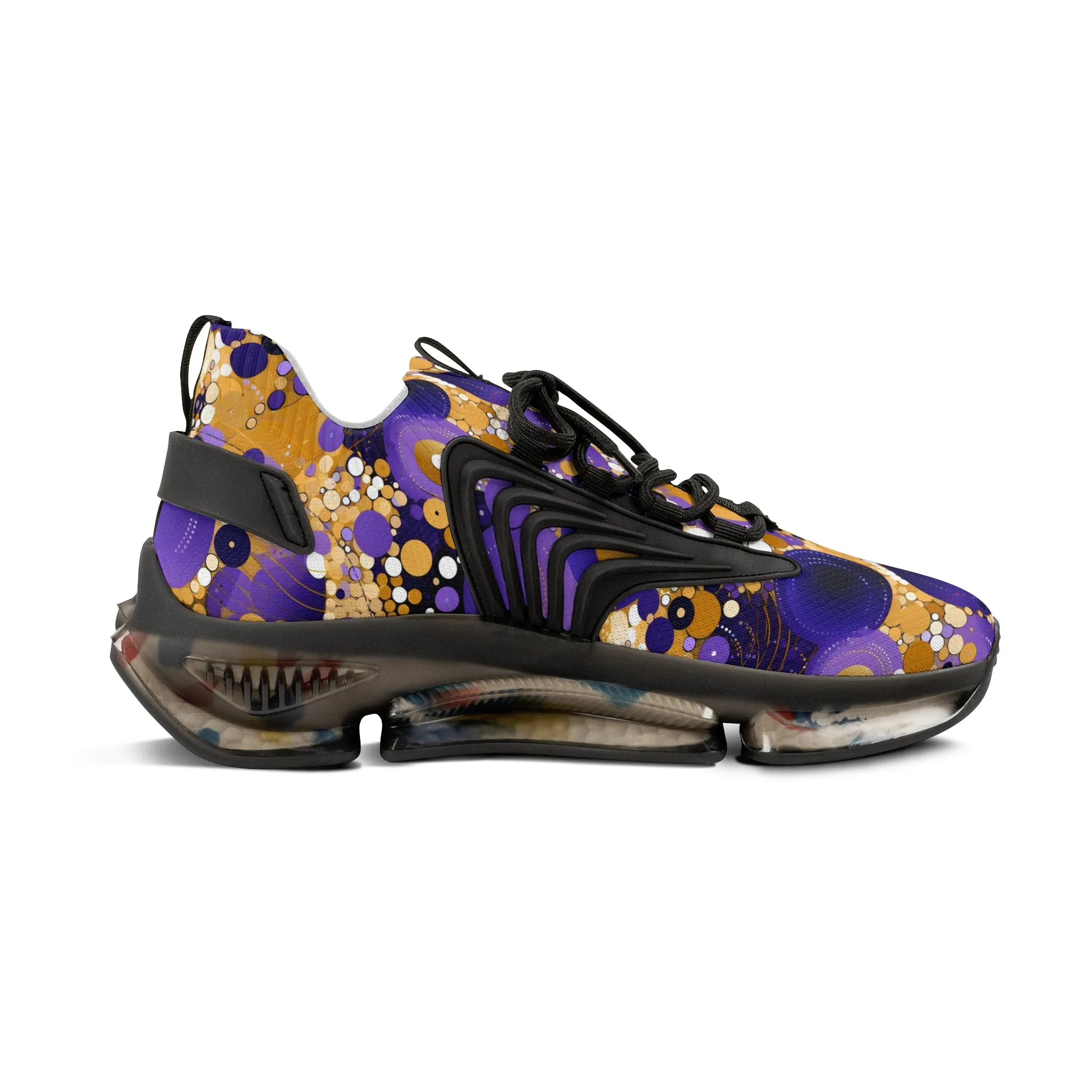 Purple n Gold Men's Mesh Sneakers