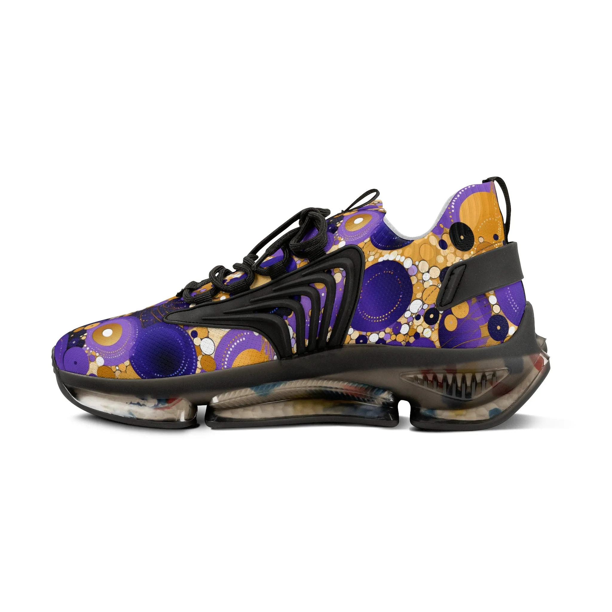 Purple n Gold Men's Mesh Sneakers