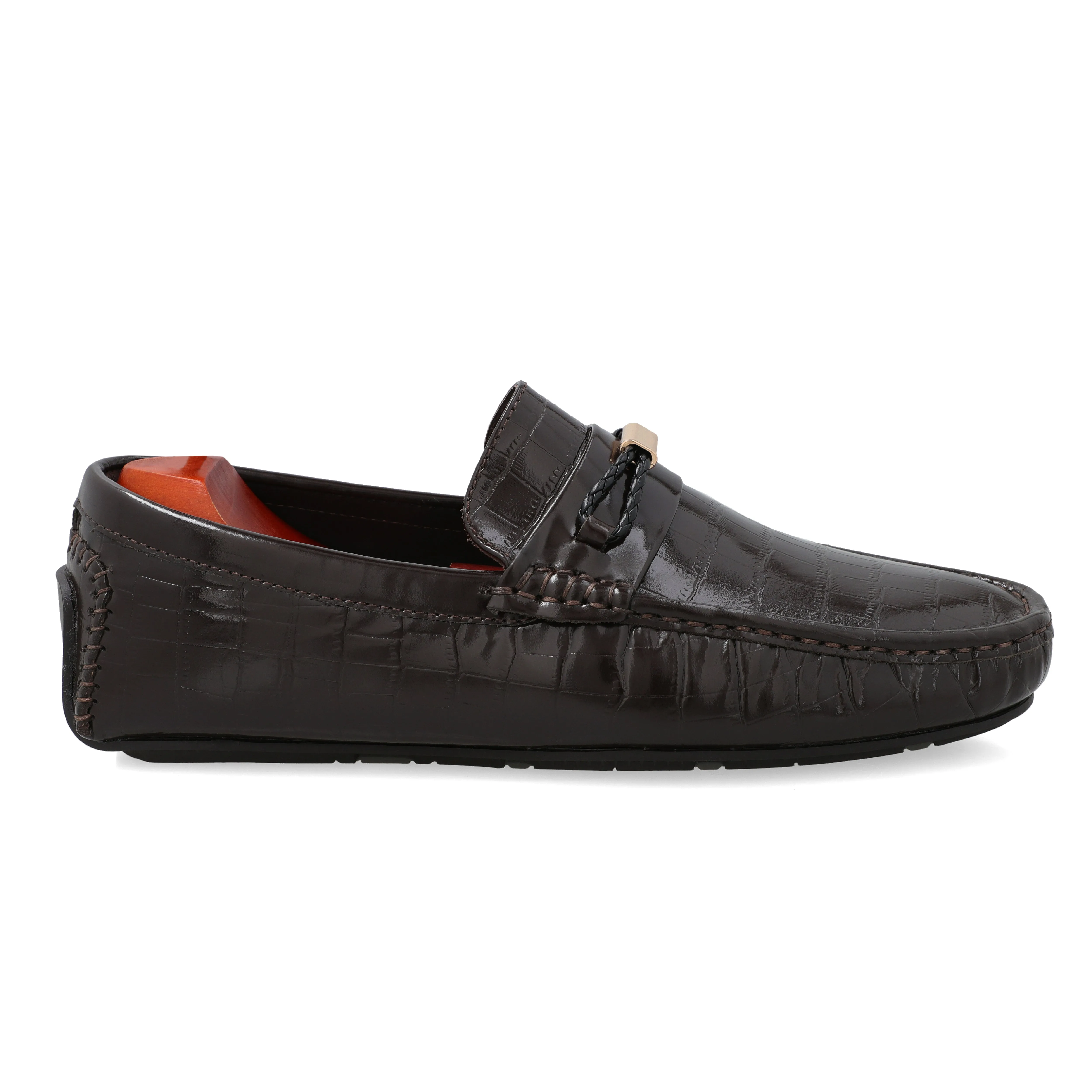 Regal Croc-Embossed Moccasin-Brown