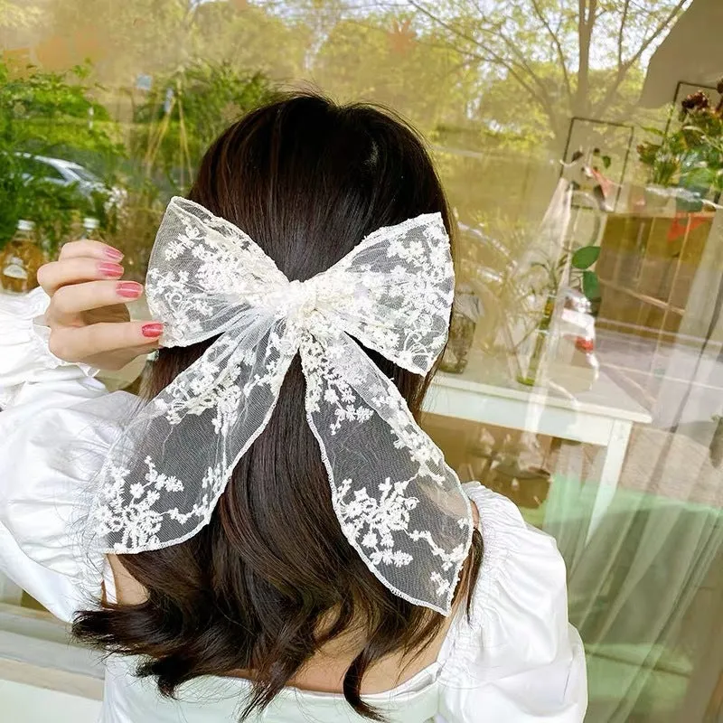 Retro Bow Tie Lace Hair Clip