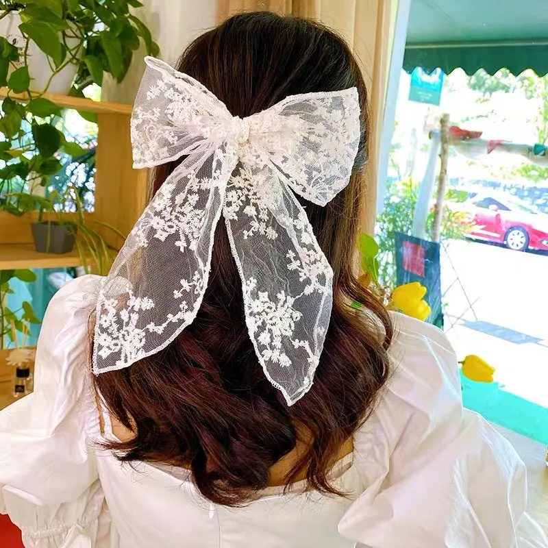 Retro Bow Tie Lace Hair Clip