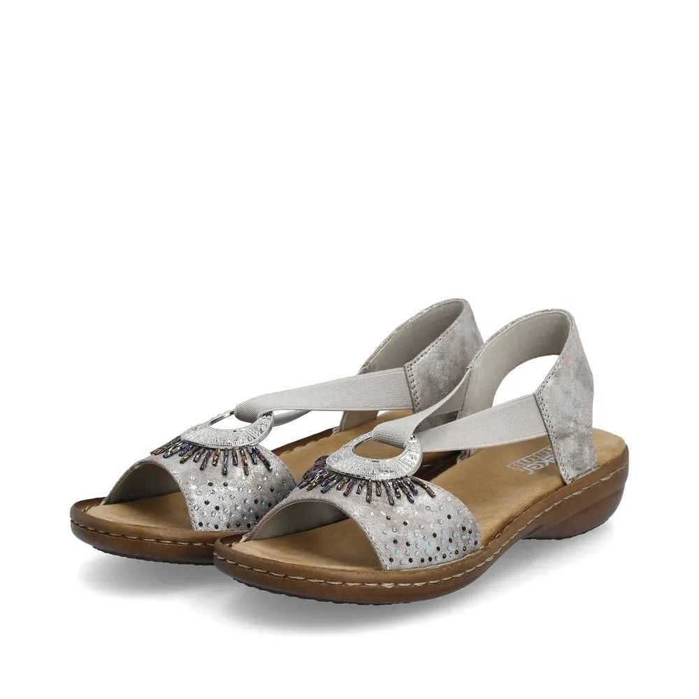 Rieker Sandals 60880 Ladies Shoes Metallic