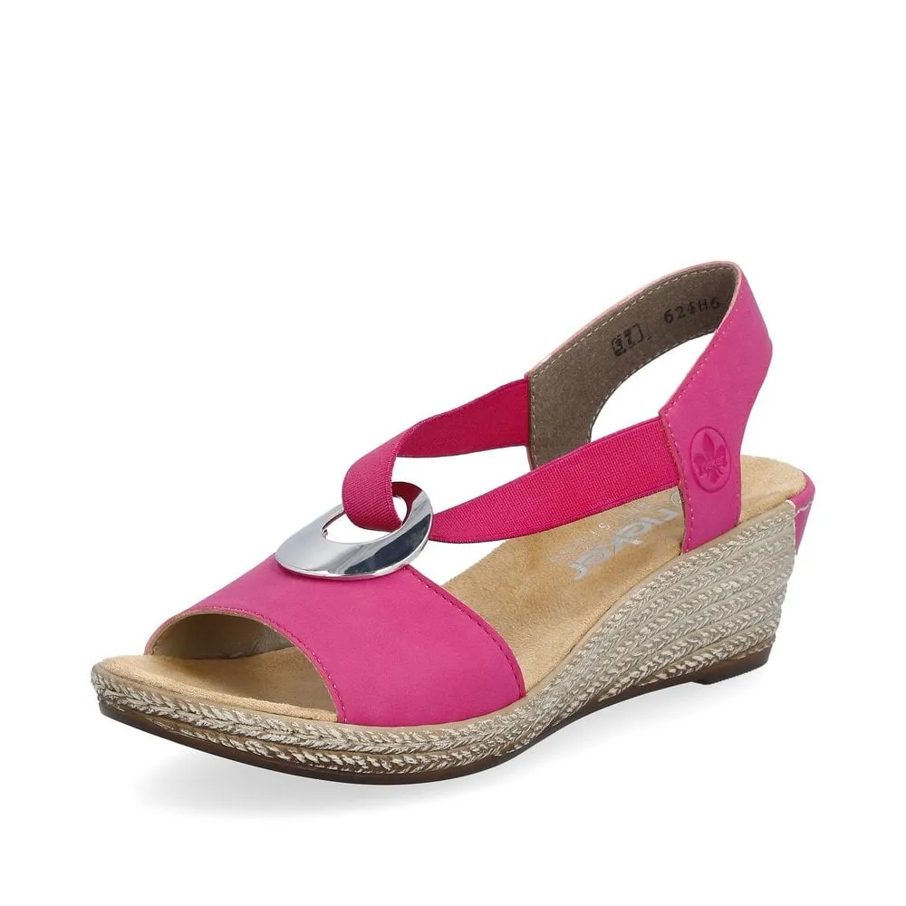 Rieker Sandals 624H6 Ladies Shoes Pink